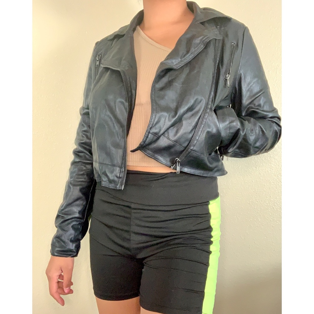 Black Leather Jacket With Fringe On Back